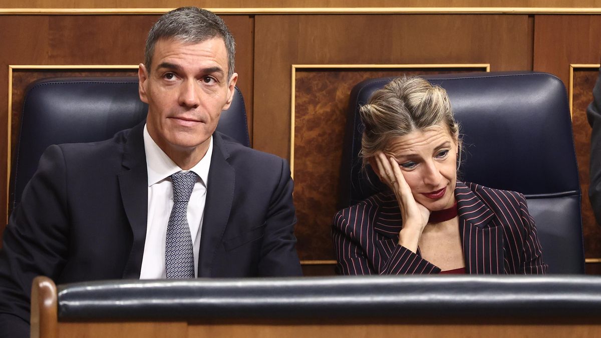 Yolanda Díaz y Pedro Sánchez, en un pleno reciente