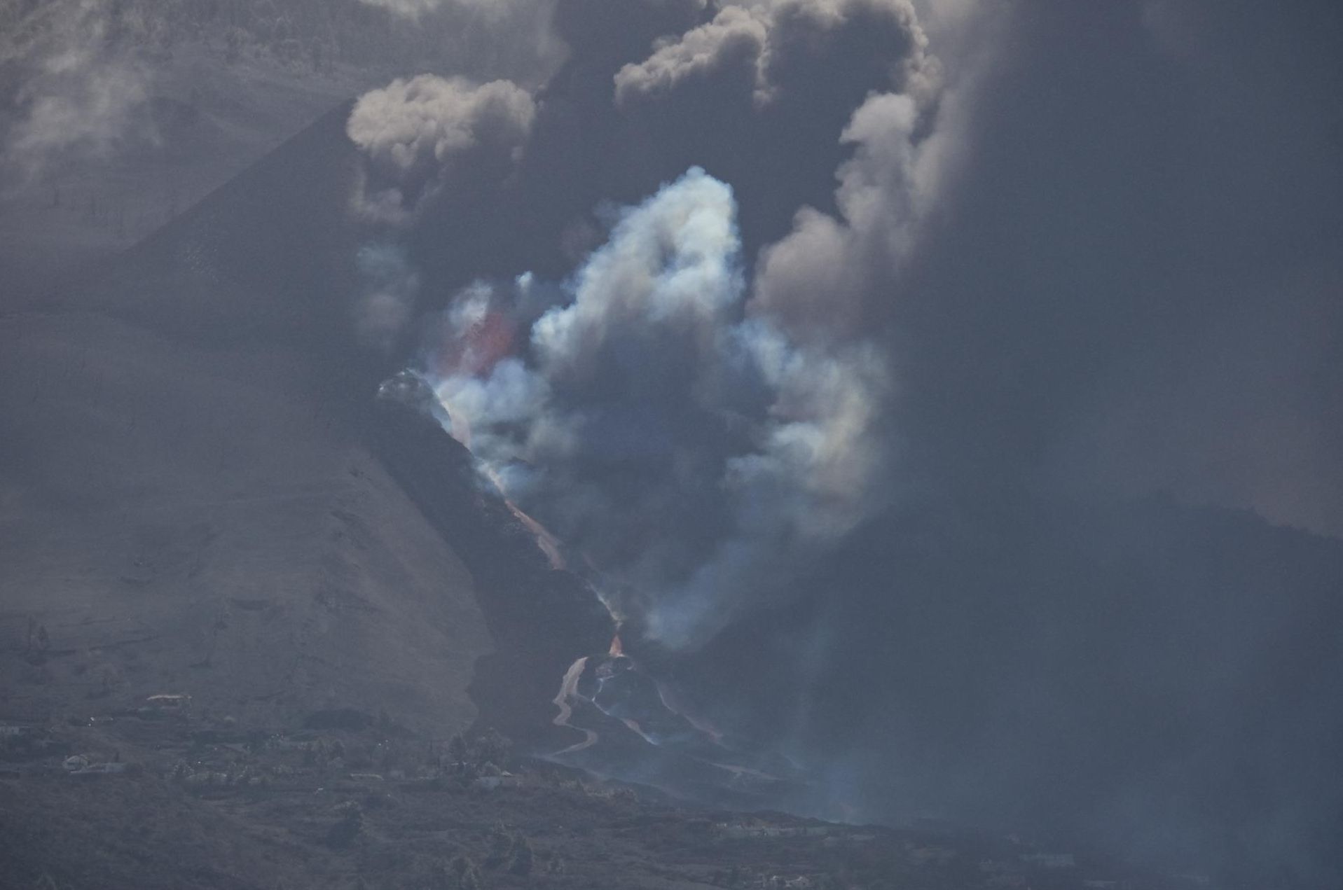 Volcán de La Palma, en la mañana de este miércoles