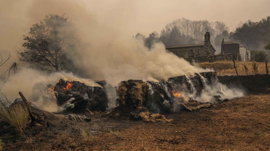 La desolación tras el paso de las llamas por Chandrexa, uno de los incendios más grandes de la historia de Galicia