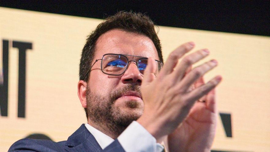 EuropaPress 5952301 presidente generalitat candidato pere aragones mitin erc 10 mayo 2024