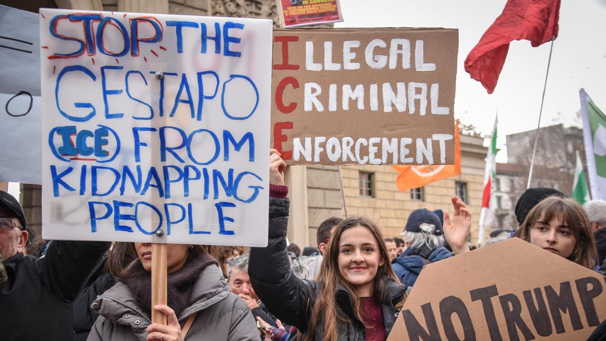 Protesta en Milán contra la presencia del ICE en los Juegos Olímpicos de invierno de Milano-Cortina