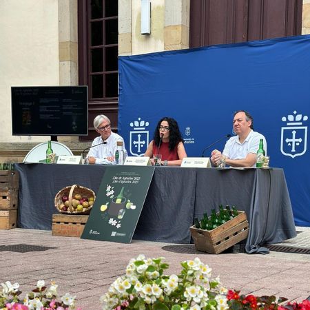 De izquierda a derecha, el director general Marcos Niño, la consejera Vanessa Gutiérrez y el alcalde de Villaviciosa Alejandro Vega. 