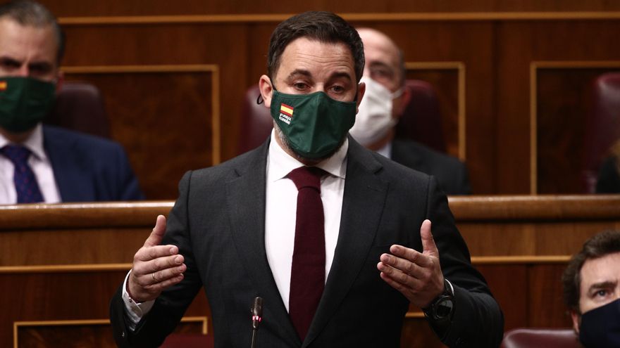 Santiago Abascal durante la sesión de control al Gobierno