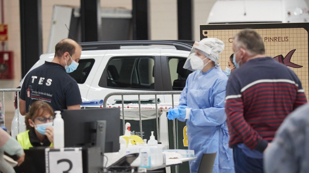 Recinto Ferial de Navarra, en Pamplona, donde el Departamento de Salud del Gobierno de Navarra realiza pruebas PCR de detección del Covid-19.