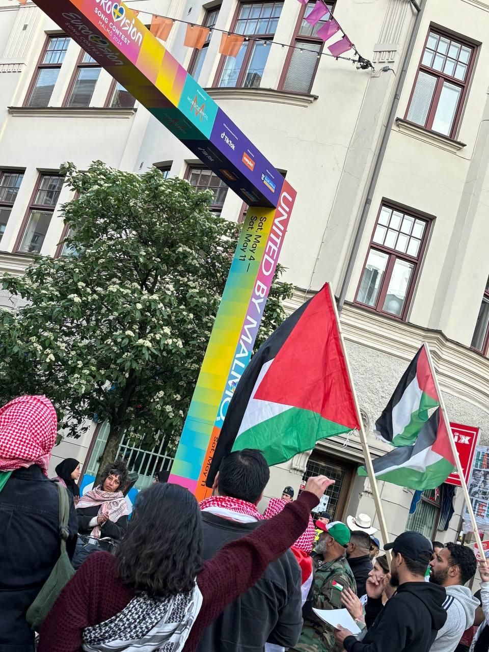 Imagen de la concentración en favor de Palestina en Malmö
