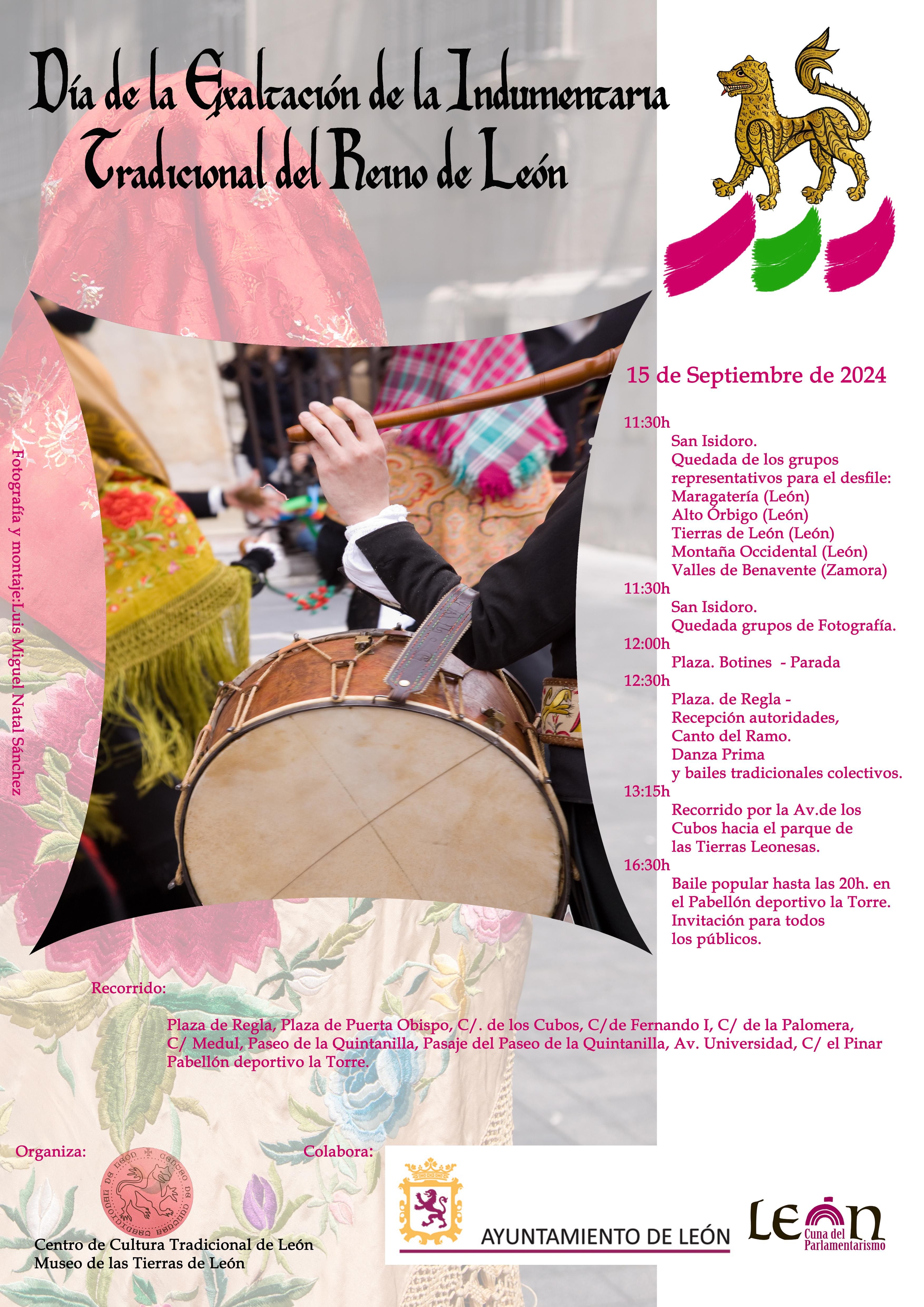 Cartel y programa del Día Exaltación Tradición Reino León 2024.