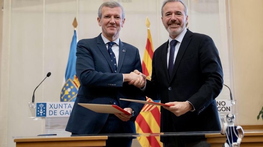 Azcón y Rueda relanzan el pacto de Santiago y unen esfuerzos en financiación frente a los "privilegios" de Cataluña