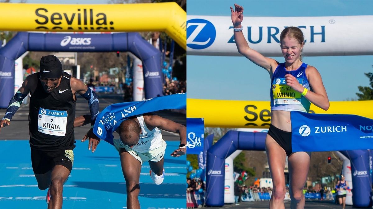 El etíope Kitata y la finlandesa Vainio, vencedores en Sevilla.