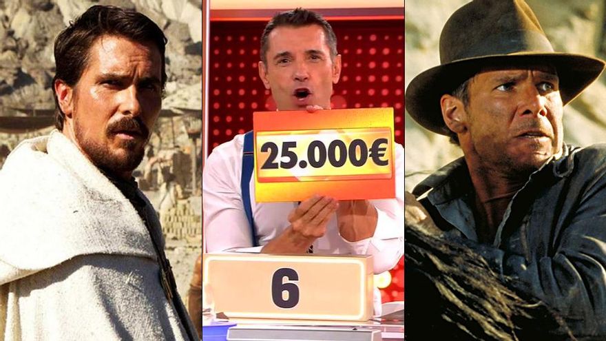 'Exodus' (12.1%) reina en La 1, 'Allá tú' (10.9%) baja e 'Indiana Jones' (9,7%) mete a laSexta en la pelea del prime time