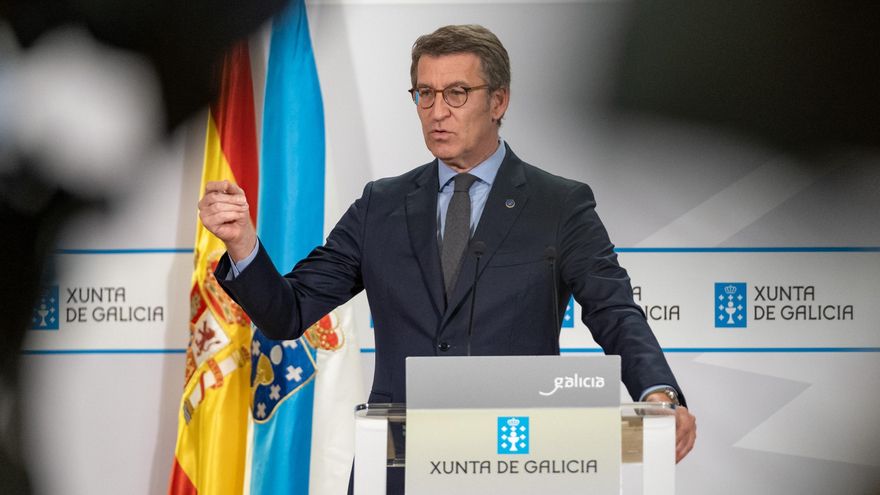 Feijóo, en la rueda de prensa posterio al Consello.