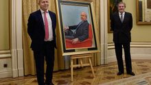 El cuadro del exministro José Ignacio Wert que se coloca este martes en el Ministerio de Educación. / Ministerio de Educación