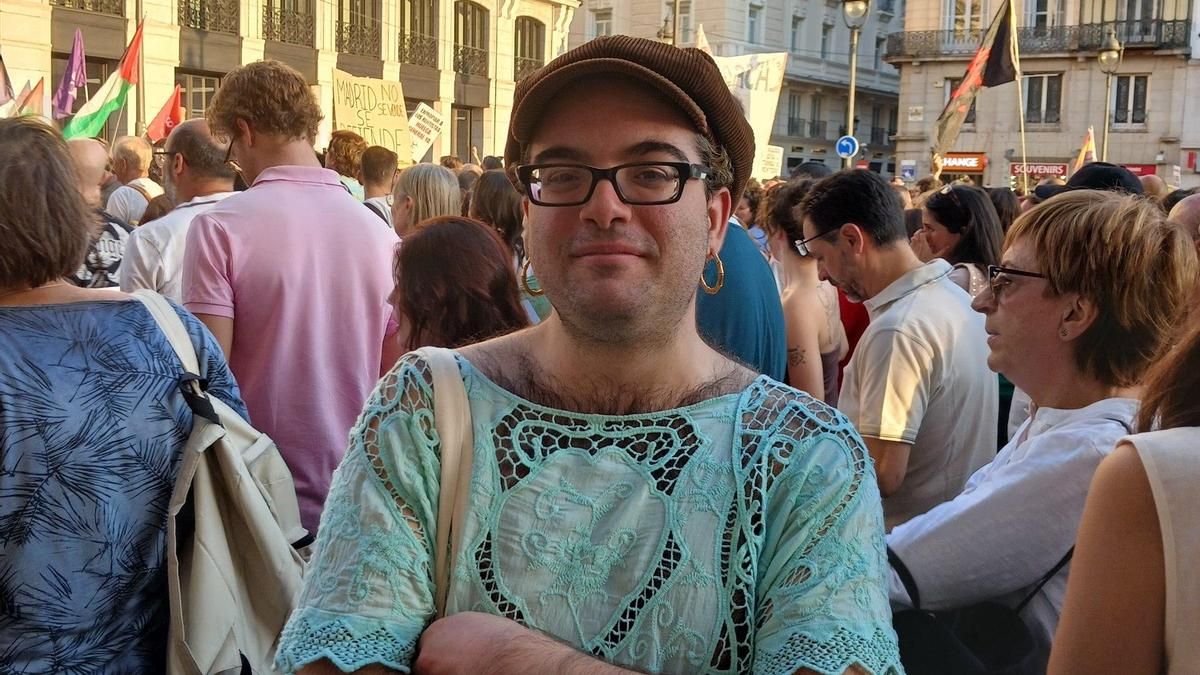 Barro, un joven en la manifestación por la vivienda en Madrid del 26 de septiembre de 2026