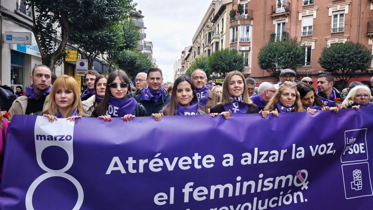 El PSOE en la manifestación del 8M.