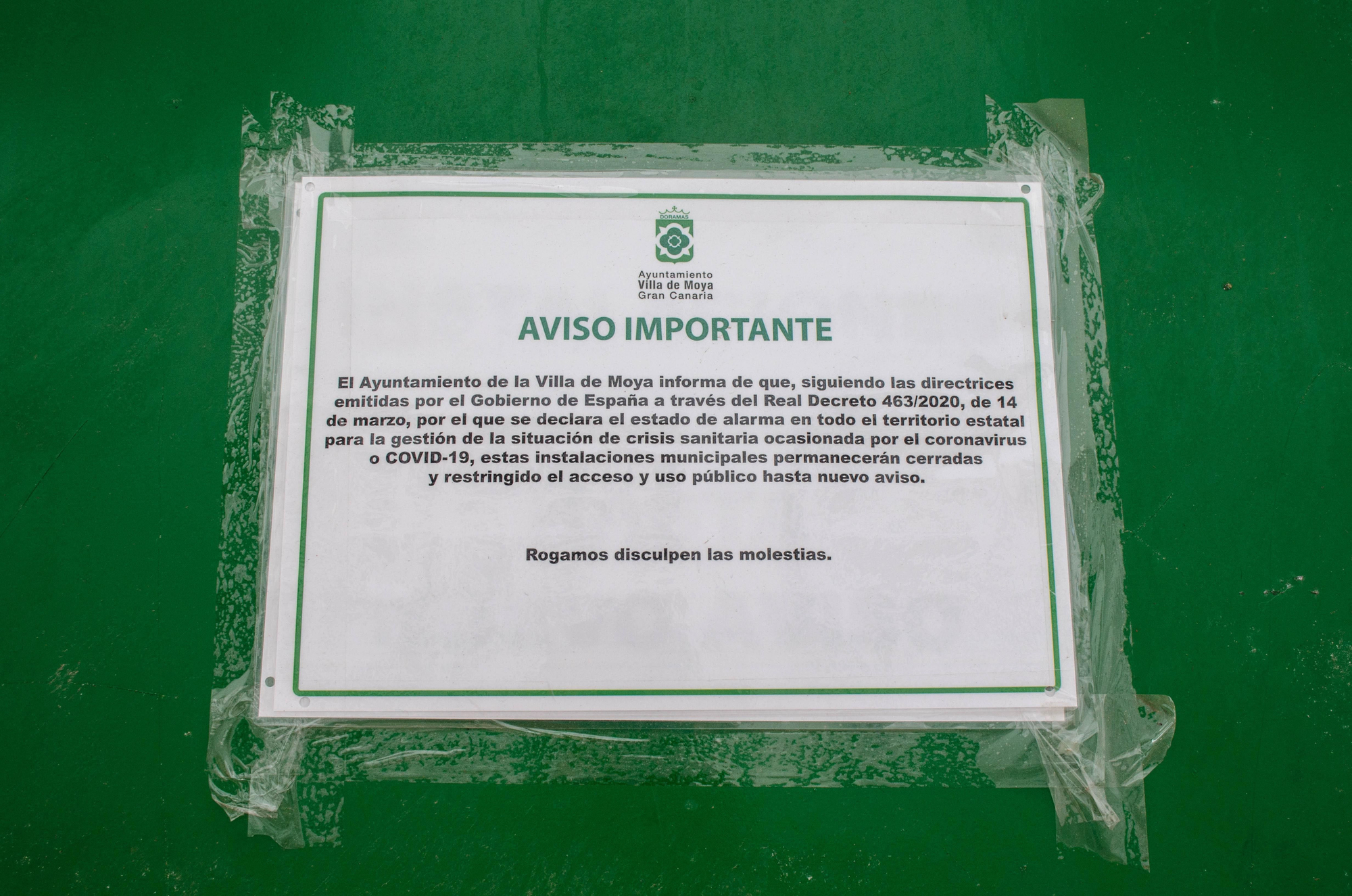 Aviso importante. Rogamos disculpen las molestias.