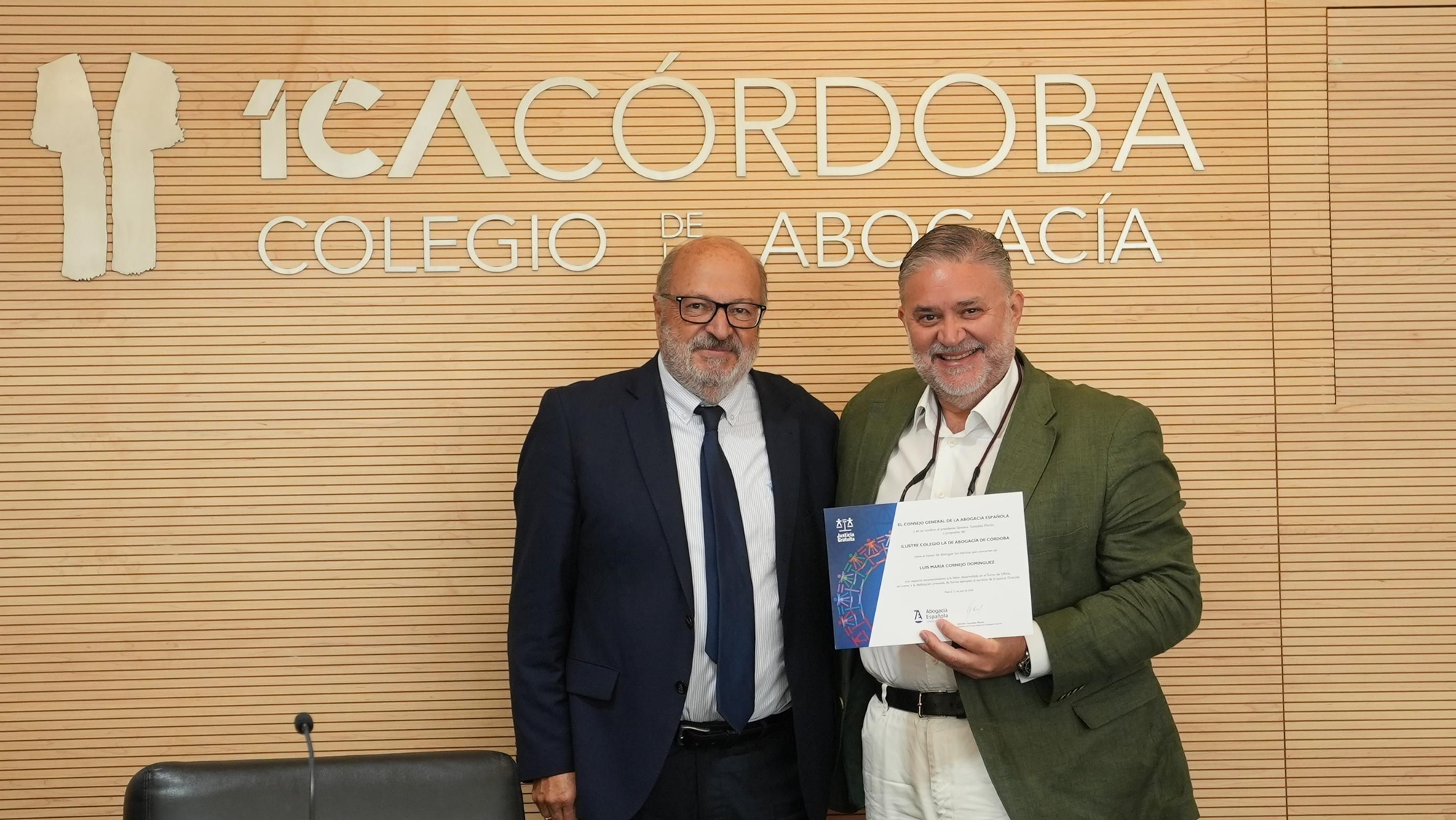 Acto institucional del Colegio de la Abogacía de Córdoba con motivo del Día de la Justicia Gratuita