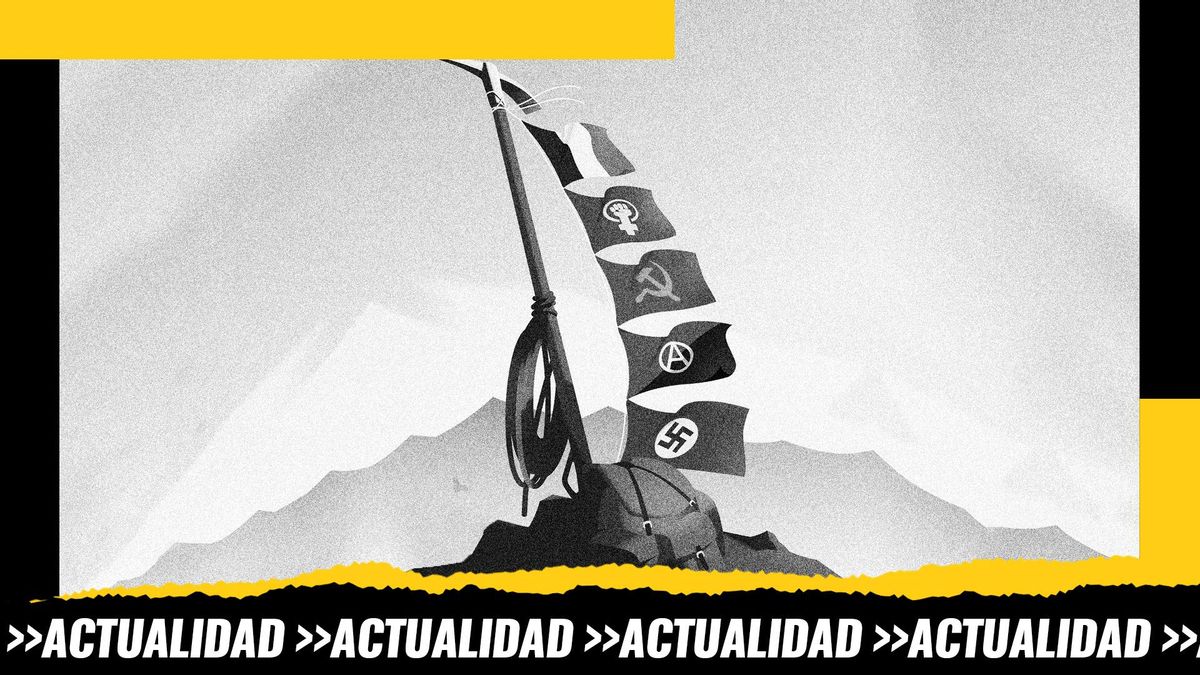 Ilustración de la portada del libro de Pablo Batalla Cueto "La bandera en la cumbre"