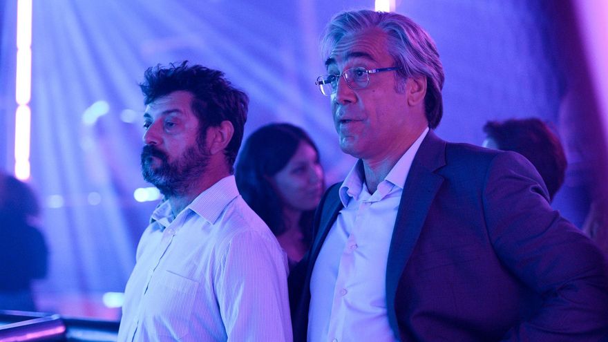 Manolo Solo, junto a Javier Bardem, en 'El buen patrón'