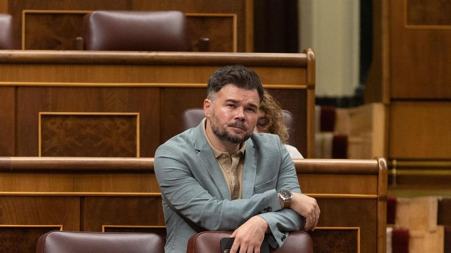 El portavoz de ERC en el Congreso, Gabriel Rufián, durante una sesión de control al Gobierno, en el Congreso de los Diputados, a 26 de junio de 2024, en Madrid (España).