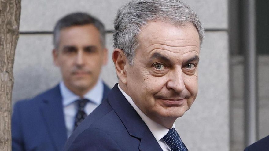 El expresidente del Gobierno, José Luis Rodríguez Zapatero, llega a la Audiencia Nacional para declarar como investigado por organización criminal, tráfico de influencias y falsedad en la causa sobre el préstamo a la compañía aérea Plus Ultra.