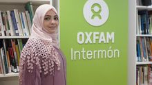 Dalia Qasem, durante un encuentro organizado por Oxfam Intermón.