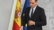 Pedro Sánchez, durante una rueda de prensa en el Palacio de la Moncloa.