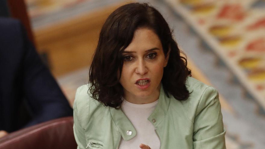 Díaz Ayuso durante su intervención en la sesión de control del 8 de julio.