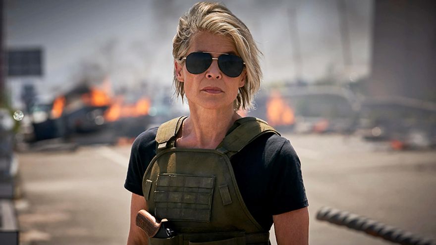 Linda Hamilton en una escena de 'Terminator: destino oscuro'