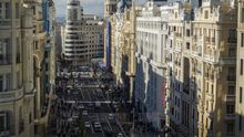 Gran Vía en el primer día de Madrid Central