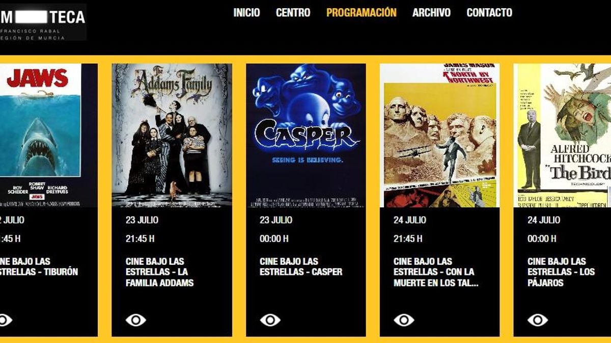 Spielberg y Hitchcock protagonizan la cuarta semana de 'Cine bajo las estrellas' de la Filmoteca regional