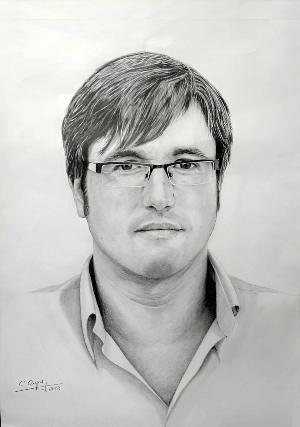 Retrato de Emilio Orejas, obra de Carmina Orejas, contratada ahora para su cuadro institucional en la Diputación.