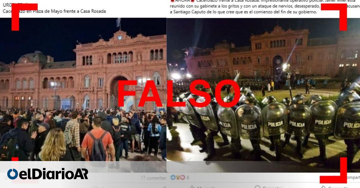 No, estas fotos y videos de protestas en Casa Rosada no se registraron en medio de la polémica por presuntas coimas en Discapacidad