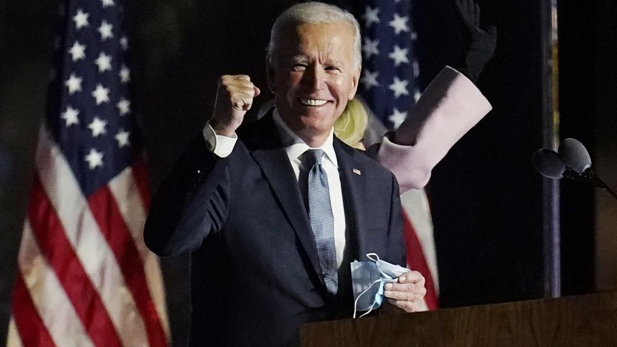 Joe Biden ante un grupo de seguidores en Wilmington, Delaware, este miércoles.