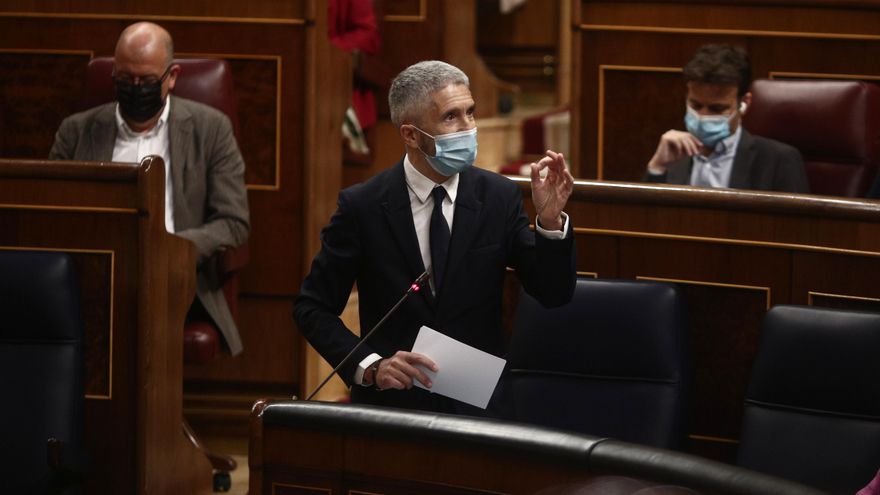 El ministro del Interior, Fernando Grande-Marlaska, en una intervención en el Congreso