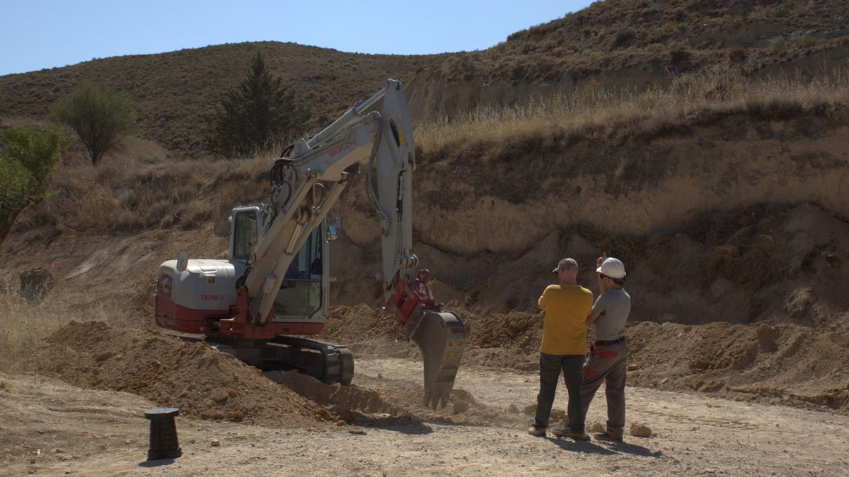 Un momento de los trabajos que se llevan a cabo en el Barranco de Cortasogas.