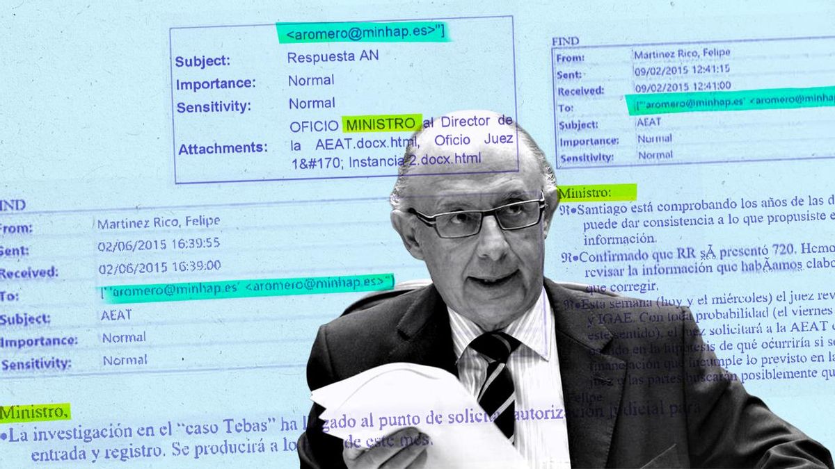 Los colaboradores de Montoro revelaron su correo secreto en el Ministerio de Hacienda: "El jefe tiene una cuenta de mail"