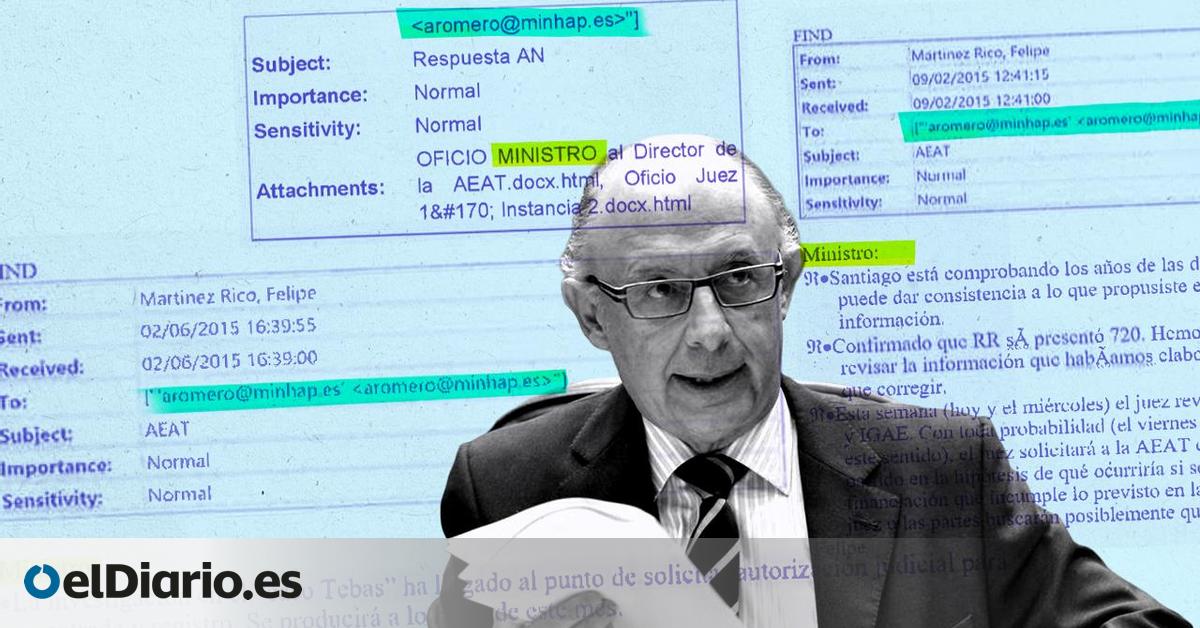 Los colaboradores de Montoro revelaron su correo secreto en el Ministerio de Hacienda: “El jefe tiene una cuenta de mail”