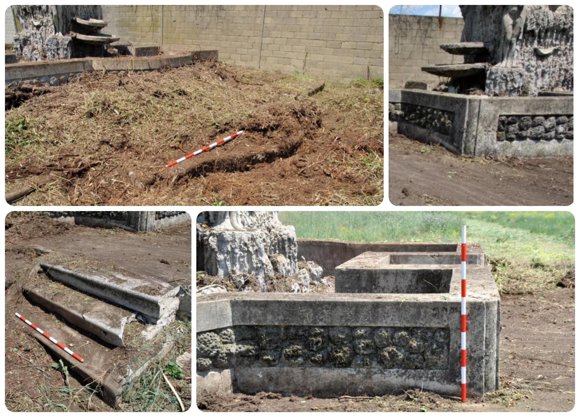 Así se encontró La Fontana de Armunia una vez eliminada la maleza que la cubría.