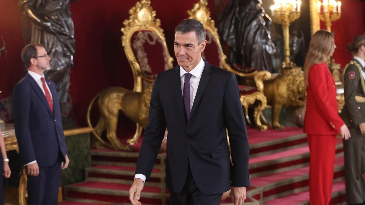 Sánchez, durante la recepción con motivo del día de la Fiesta Nacional