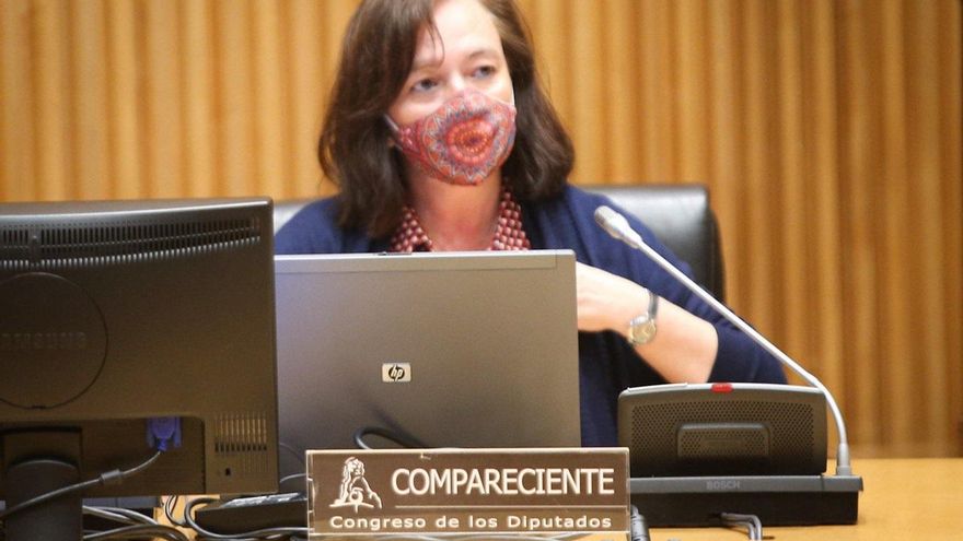 La presidenta de la AIReF, Cristina Herrero, comparece ante el Congreso.