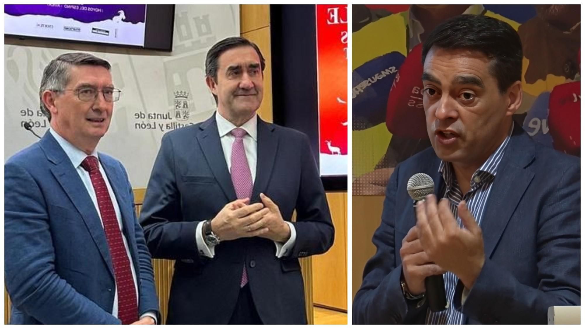 Los ya exresponsables forestales, Arranz y el consejero Suárez-Quiñones, y el nuevo mandatario, Ángel Sánchez.