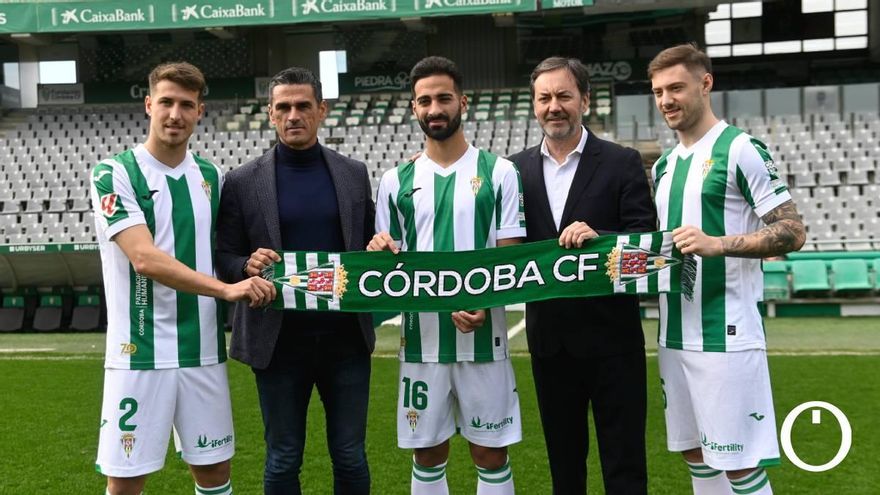 "El Córdoba CF es un grandísimo club": Alves, Corbo y Ortiz, presentados en El Arcángel