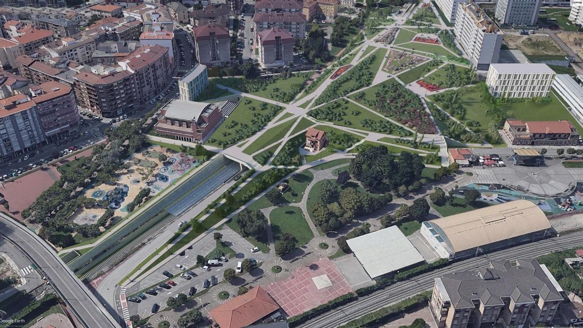 Cubrimiento de las vías del tren.