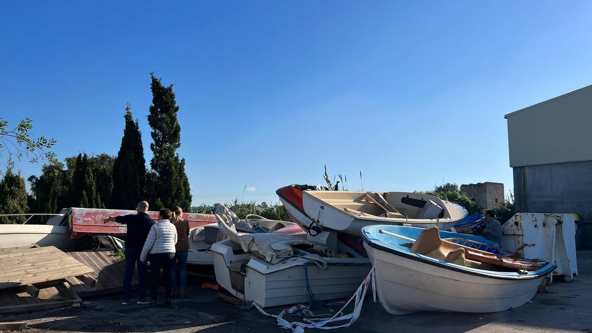 Pateras llegadas a Balears almacenadas.