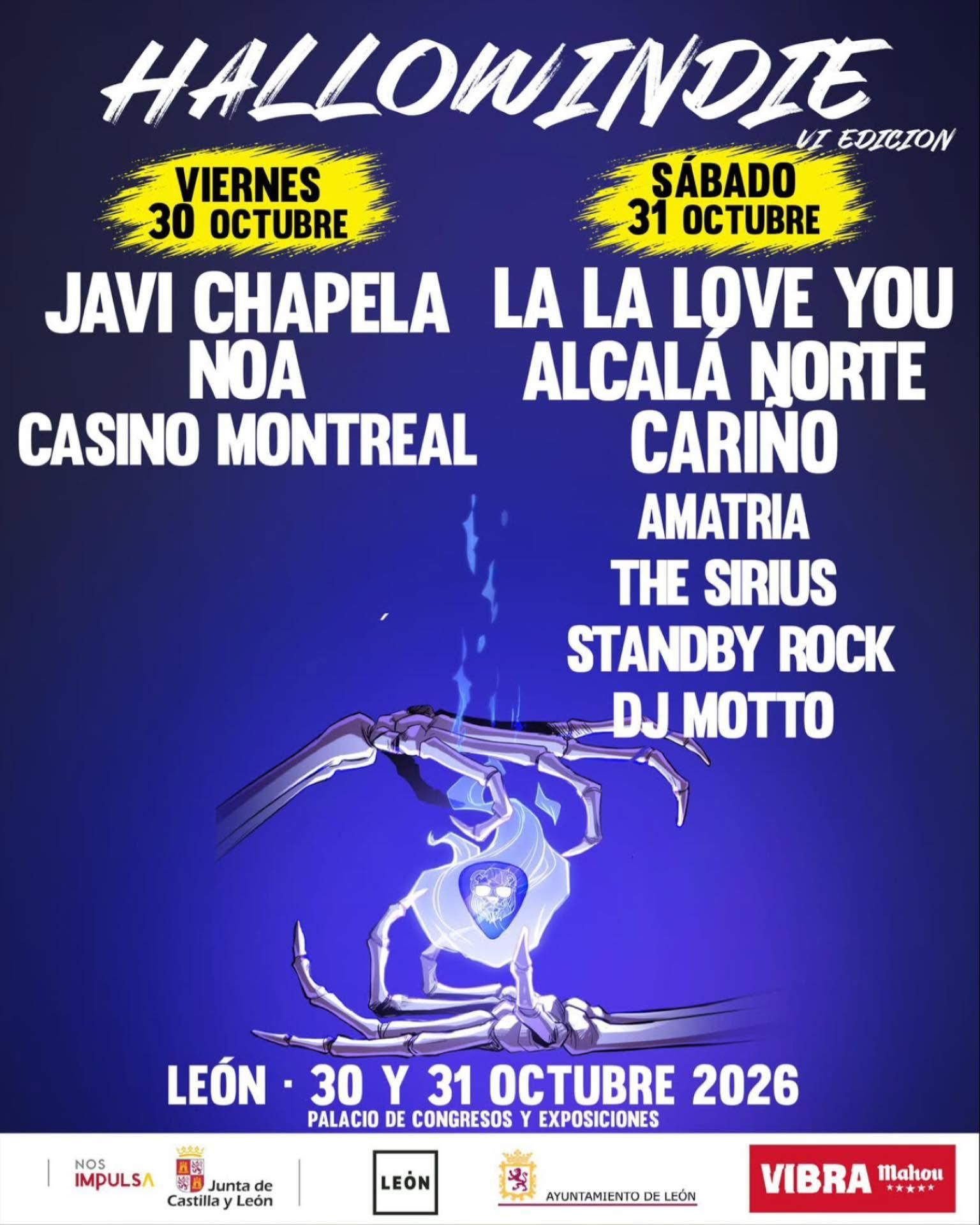 Cartel de la sexta edición del festival Hallowindie de León.