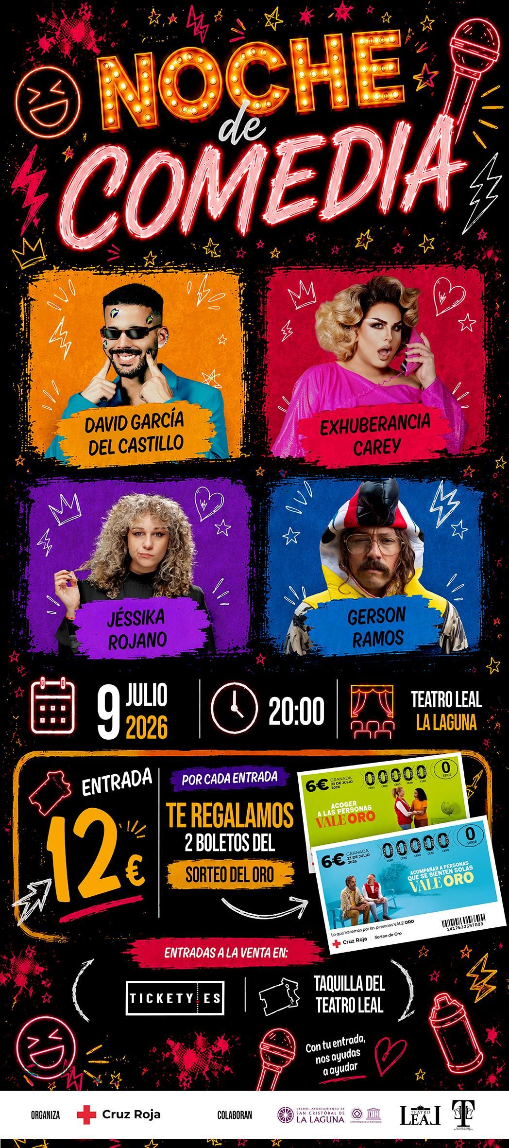Cartel de 'Noche de comedia', en La Laguna.