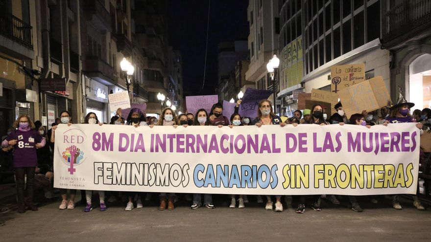 Manifestación por el 8M en Gran Canaria. (ALEJANDRO RAMOS)
