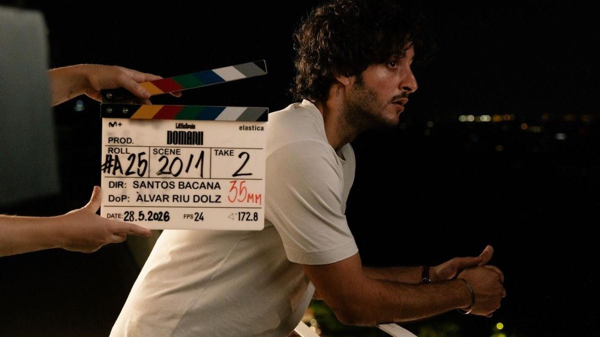 Daniel Ibáñez en el rodaje de 'Domani'