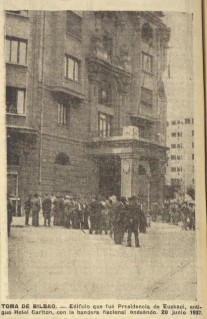 El hotel Carlton, ya tras la conquista de Bilbao