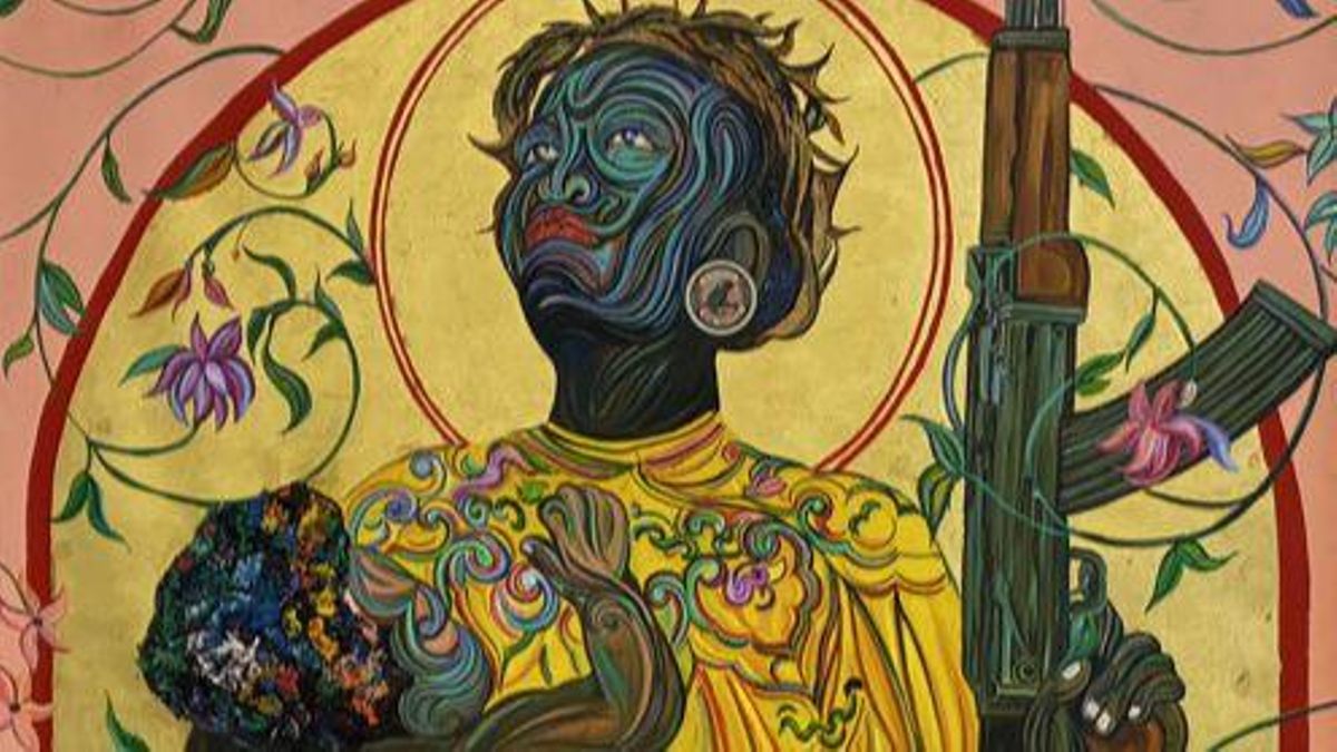 Fragmento de una obra de Ayanda Mabulu