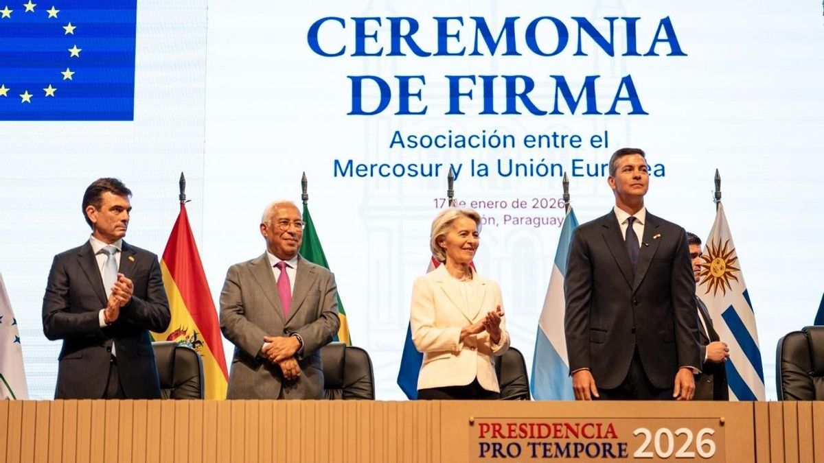 Firma del acuerdo de libre comercio UE-Mercosur en Asunción (Paraguay).